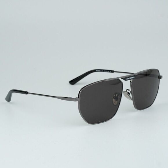 NEW Balenciaga BB0298SA 001 Black Grey Pilot Unisex Sunglasses BB 0298SA - Picture 9 of 14